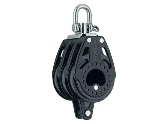 Harken 2665 Polea triple de 75 mm con roldanas, giratoria y gaza