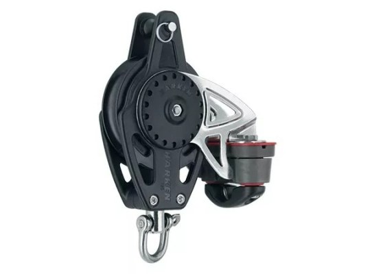 Harken 2667 Polea de 75 mm con roldana, giratoria, gaza y mordaza de levas