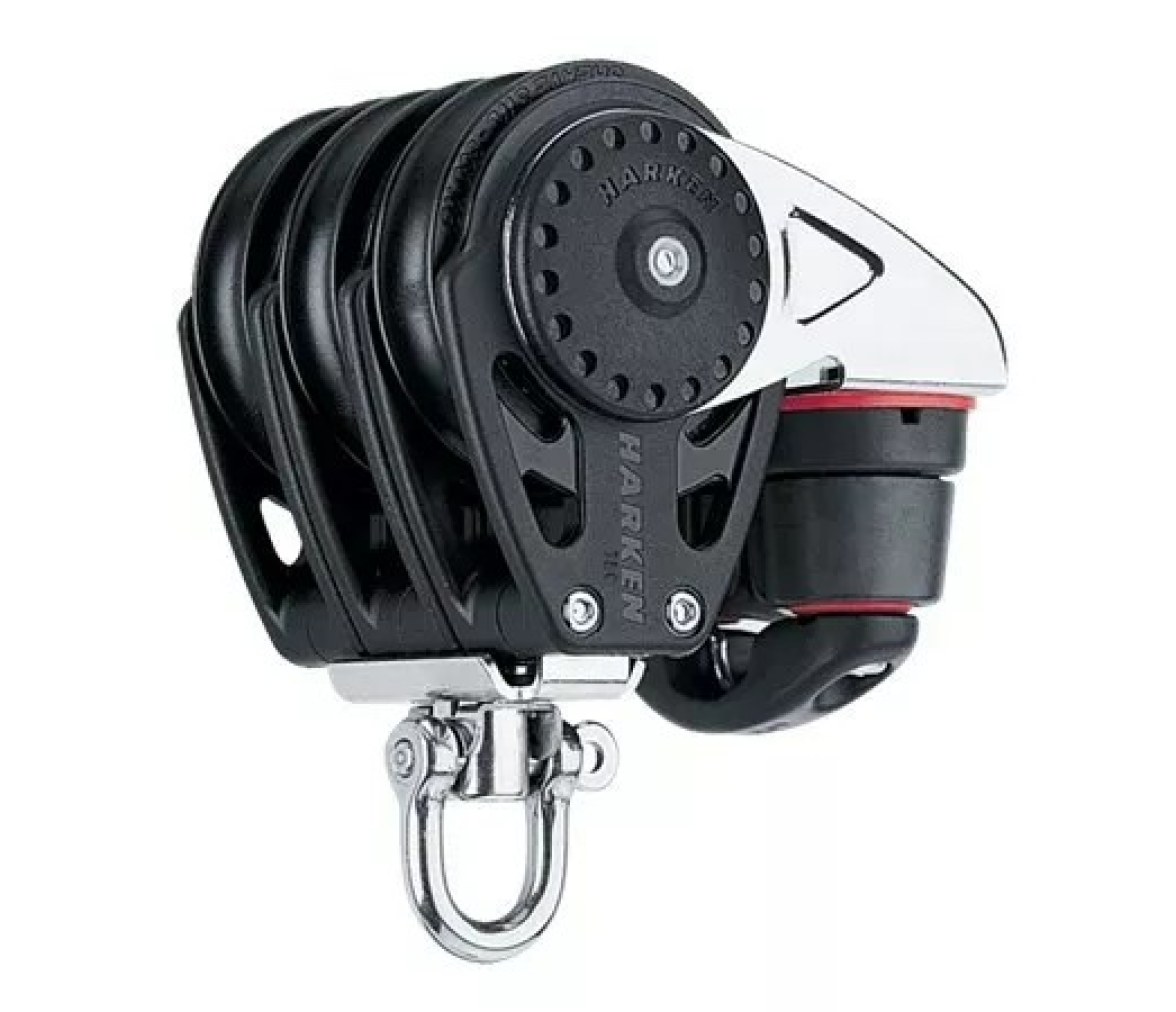 Harken 2668 Triple polea 75 mm con roldana y mordaza de levas