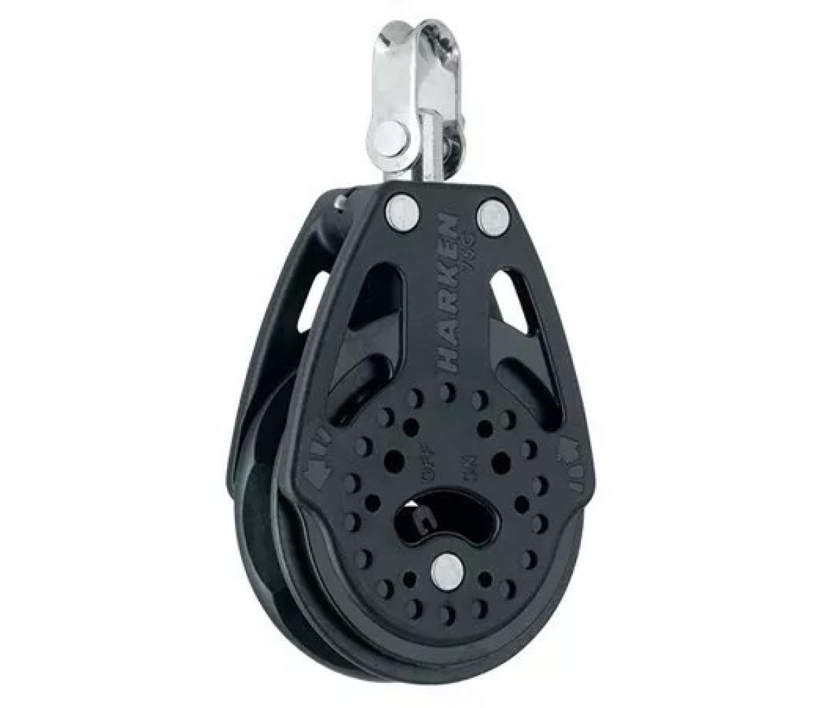 Harken 2670 Polea de violín con carraca y roldana de 75 mm, giratoria