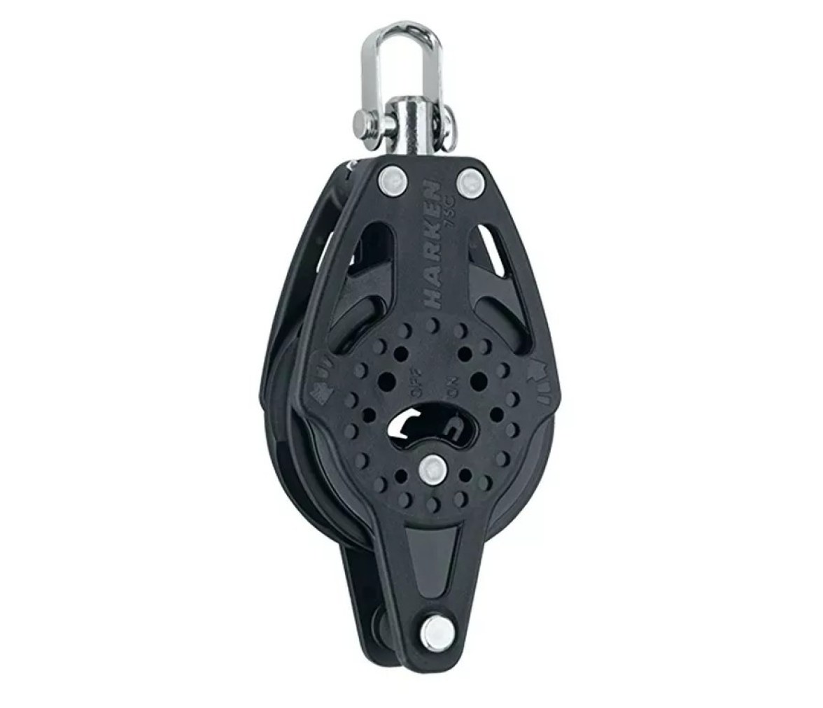 Harken 2671 Polea de violín de 75 mm con roldana, giratoria y gaza