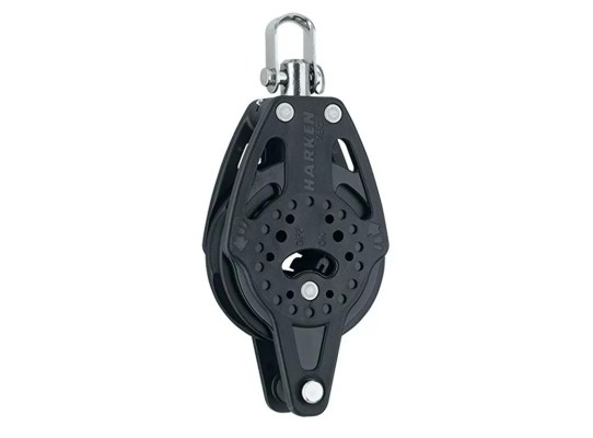 Harken 2671 Polea de violín de 75 mm con roldana, giratoria y gaza