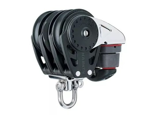 Harken 2685 Polea triple con carraca automática, roldana de 75 mm
