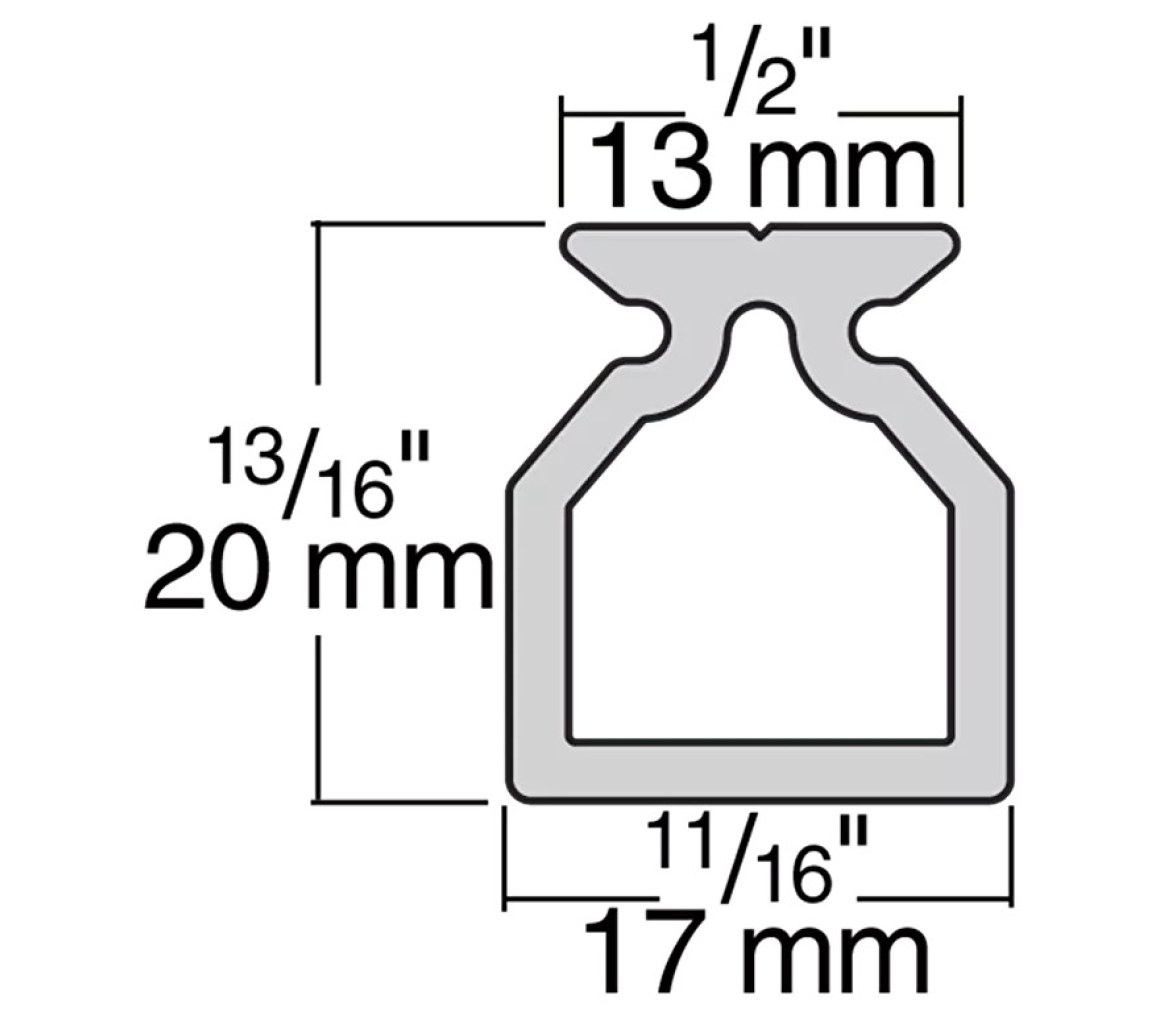 Harken 2709.1M Carril de escota 13 mm High-Beam 1 m