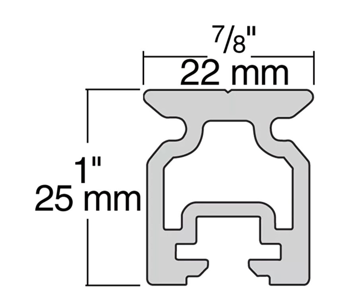 Harken 2721.1.5M Carril de escota 22 mm 1,5 m