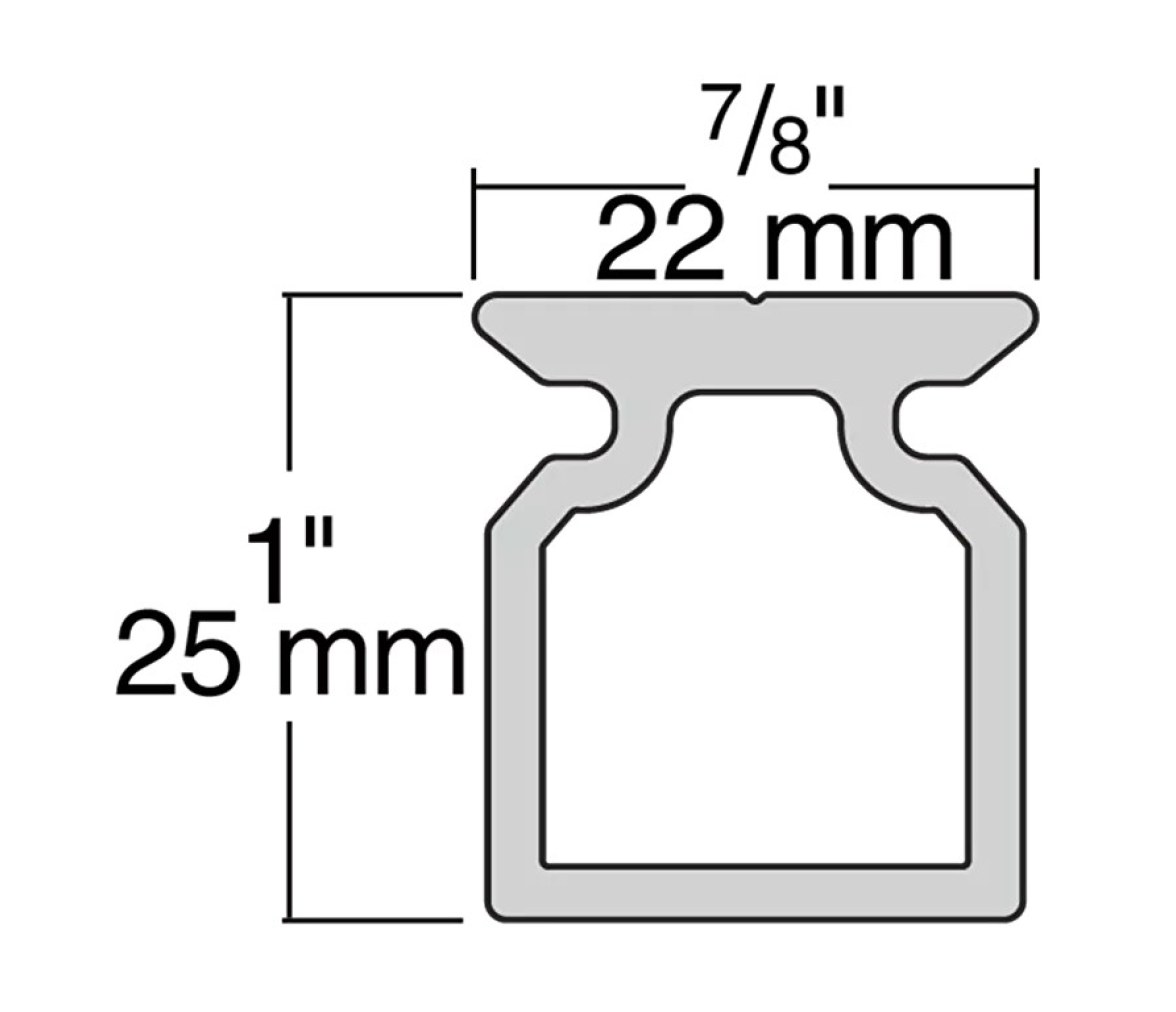 Harken 2725.3.6M Carril de escota 22 mm, 3,6 m