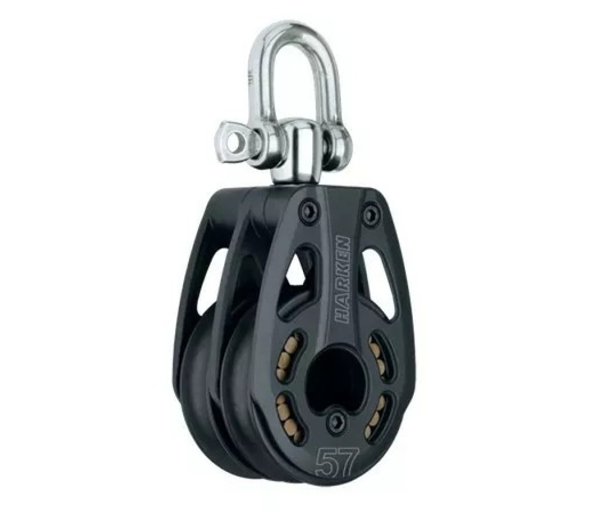 Harken 3217 Polea doble de aluminio 57 mm con giratoria