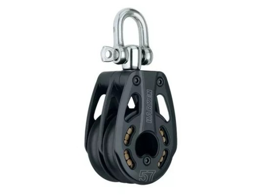 Harken 3217 Polea doble de aluminio 57 mm con giratoria