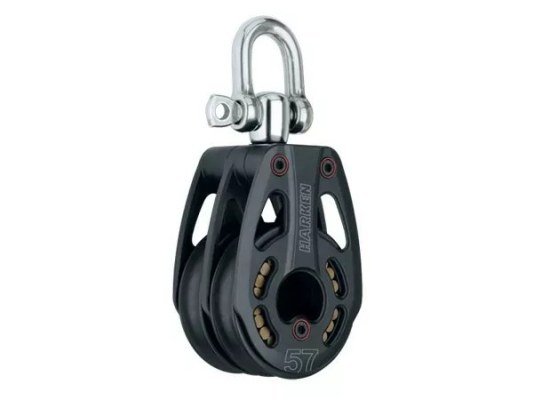 Harken 3228 Polea doble de aluminio 57 mm con giratoria