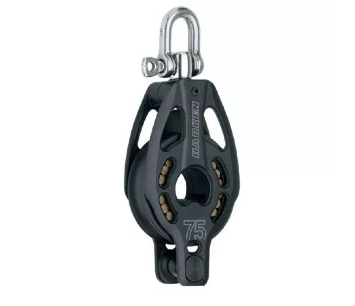 Harken 3232 Polea de 75 mm con rodamiento, giratoria y gaza