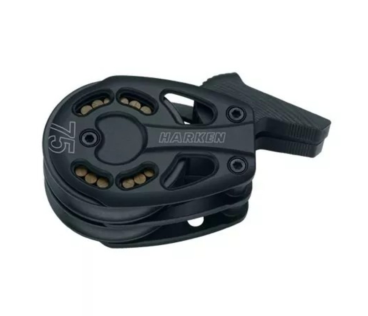 Harken 3237 Polea de pie doble de aluminio 75 mm con bloqueo