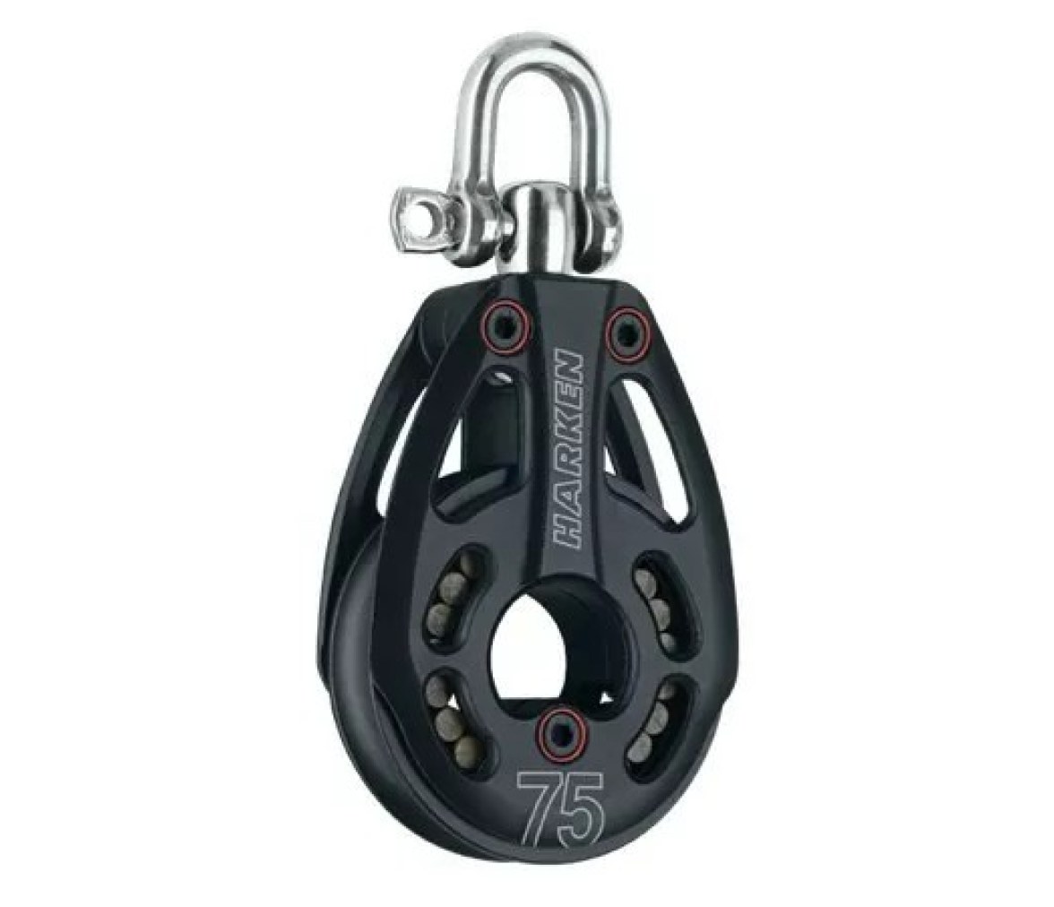 Harken 3243 Polea de aluminio de 75 mm con roldana giratoria