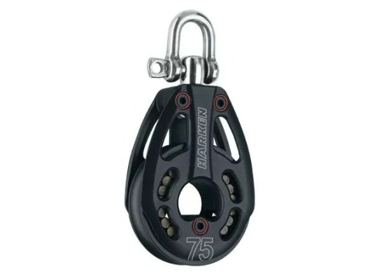 Harken 3243 Polea de aluminio de 75 mm con roldana giratoria