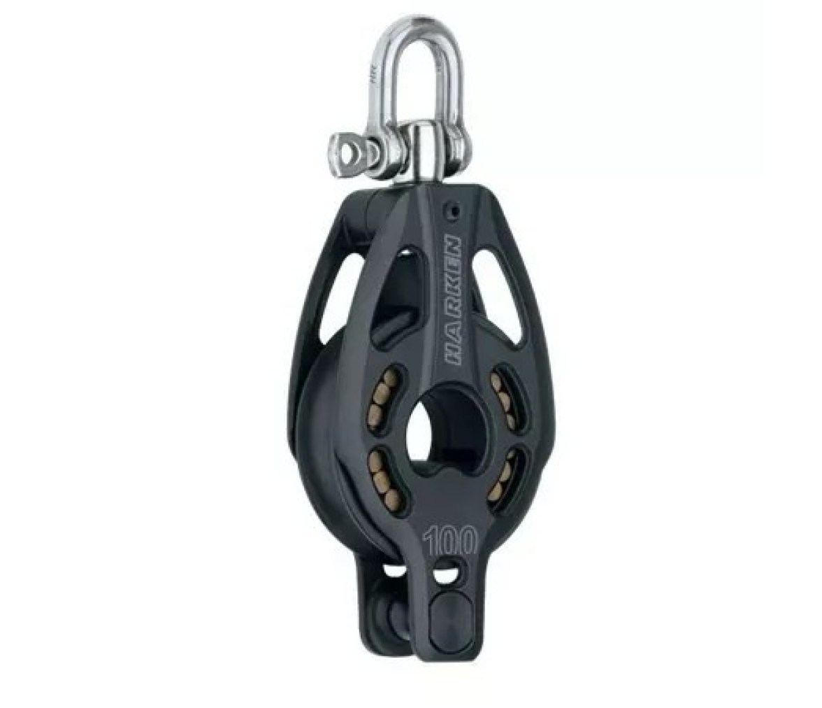 Harken 3247 Polea de aluminio de 100 mm con giratoria y gaza