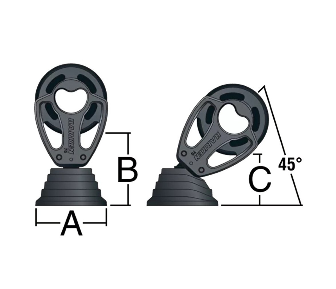 Harken 3254 Polea de pie de aluminio 100 mm