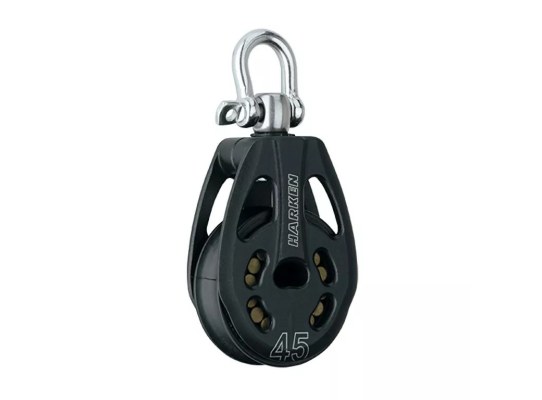 Harken 3391 Polea de aluminio de 45 mm con roldana giratoria