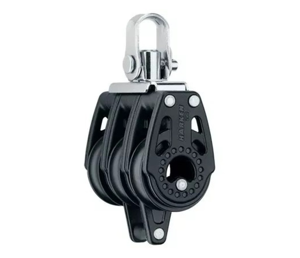 Harken 345 Polea triple de 29 mm con giratoria y gaza