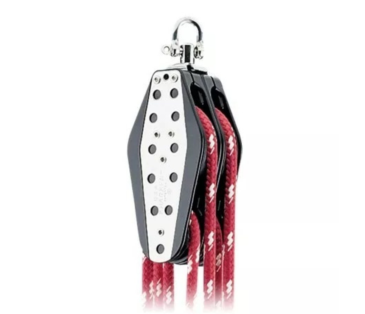 Harken 385 Polea de violín doble con roldanas de 76 mm y giratoria
