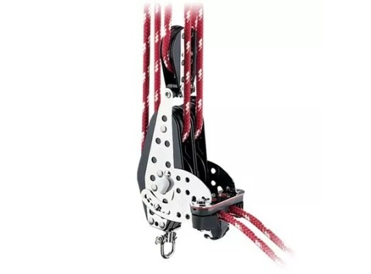 Harken 386 Polea de violín doble Hexaratchet 3" con swivel, gaza y mordaza