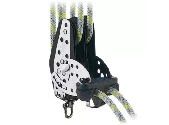 Harken 401 Polea de violín doble Hexaratchet con mordaza y base con muelle