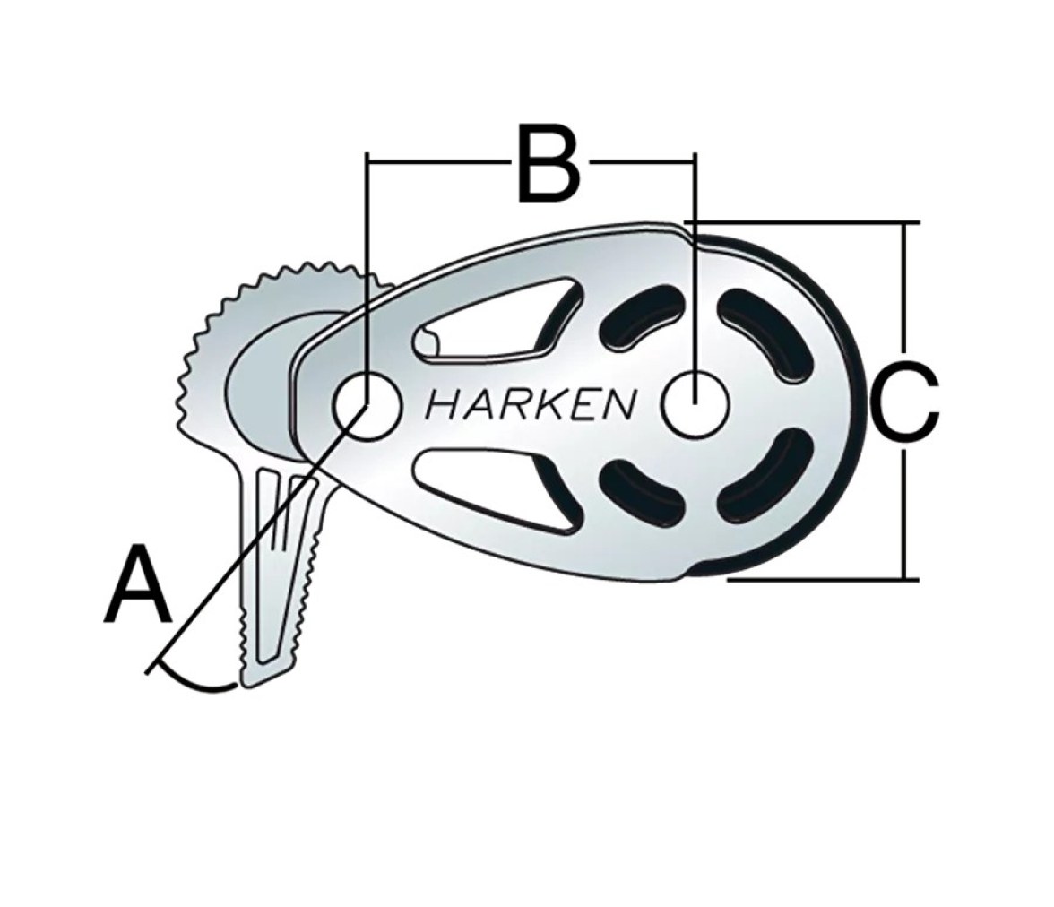 Harken 6070 Polea de pie ESP 57 mm inox con bloqueo