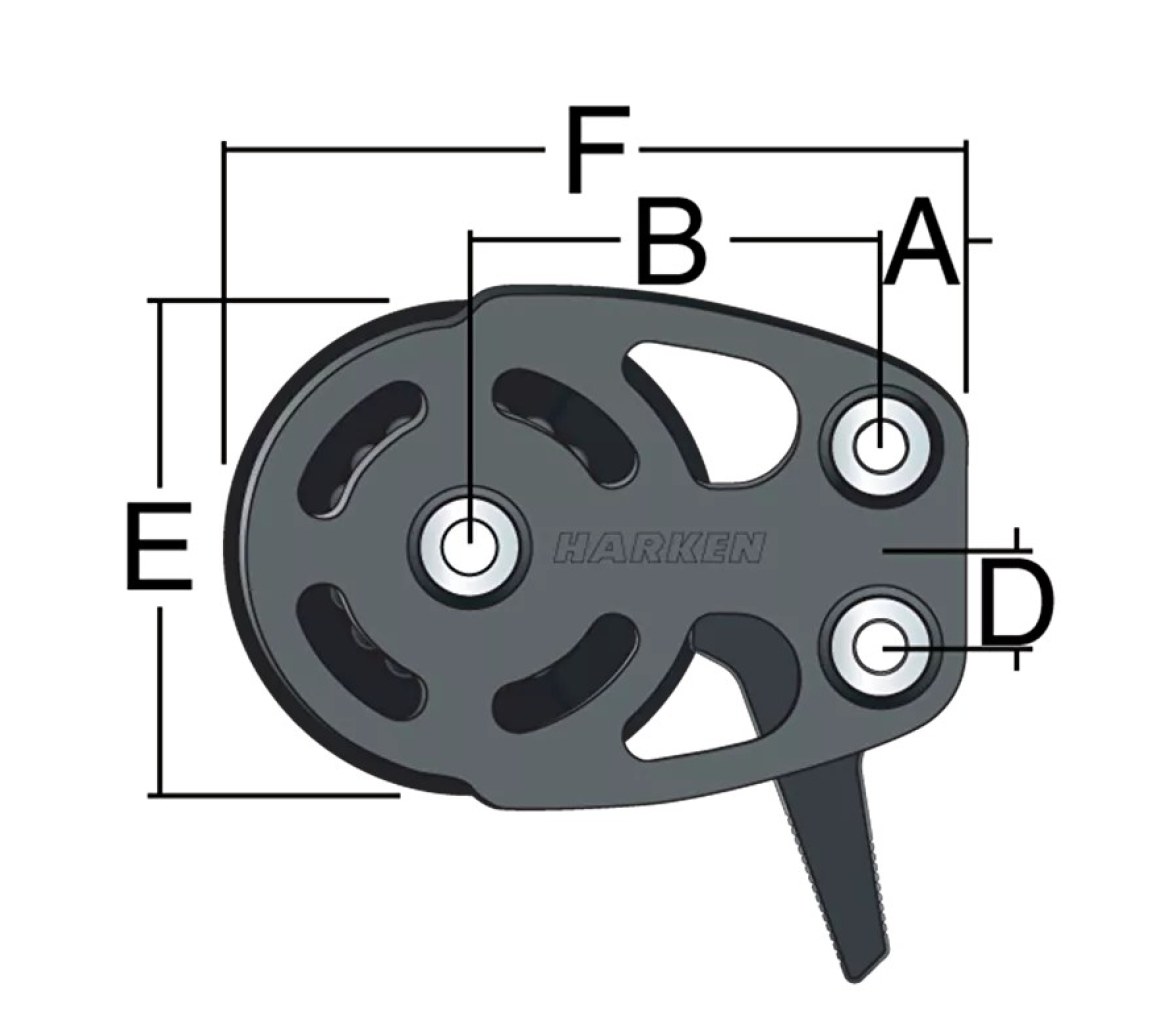 Harken 6077 Polea de pie ESP 57 mm con bloqueo