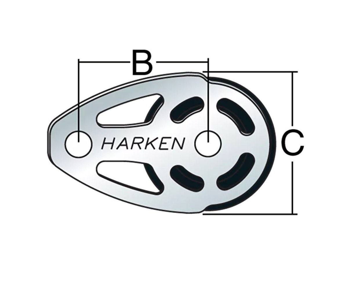 Harken 6079 Polea de pie ESP 75 mm acero inox