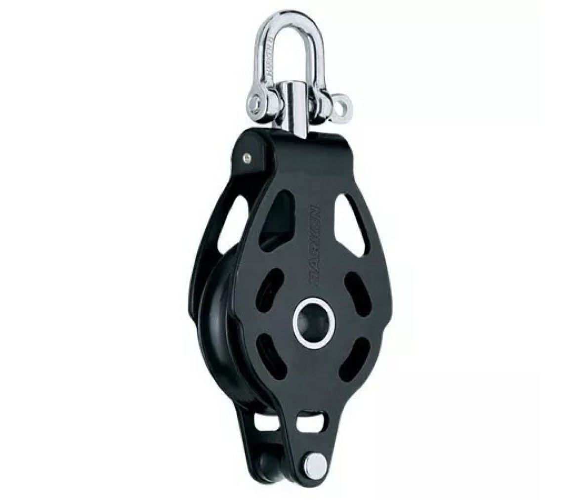 Harken 6084 Polea de aluminio de 75 mm con roldana giratoria y gaza