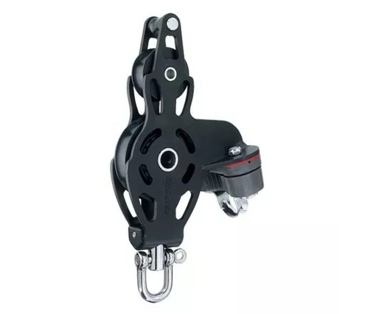 Harken 6099 Polea de violín ESP 75 mm con giratoria, gaza y mordaza de levas