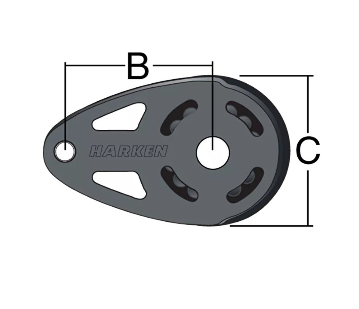 Harken 6106 Polea de pie ESP 40 mm aluminio
