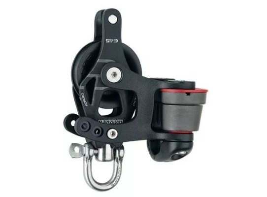 Harken 6236 Polea de aluminio 45 mm con roldana, gaza y mordaza de levas