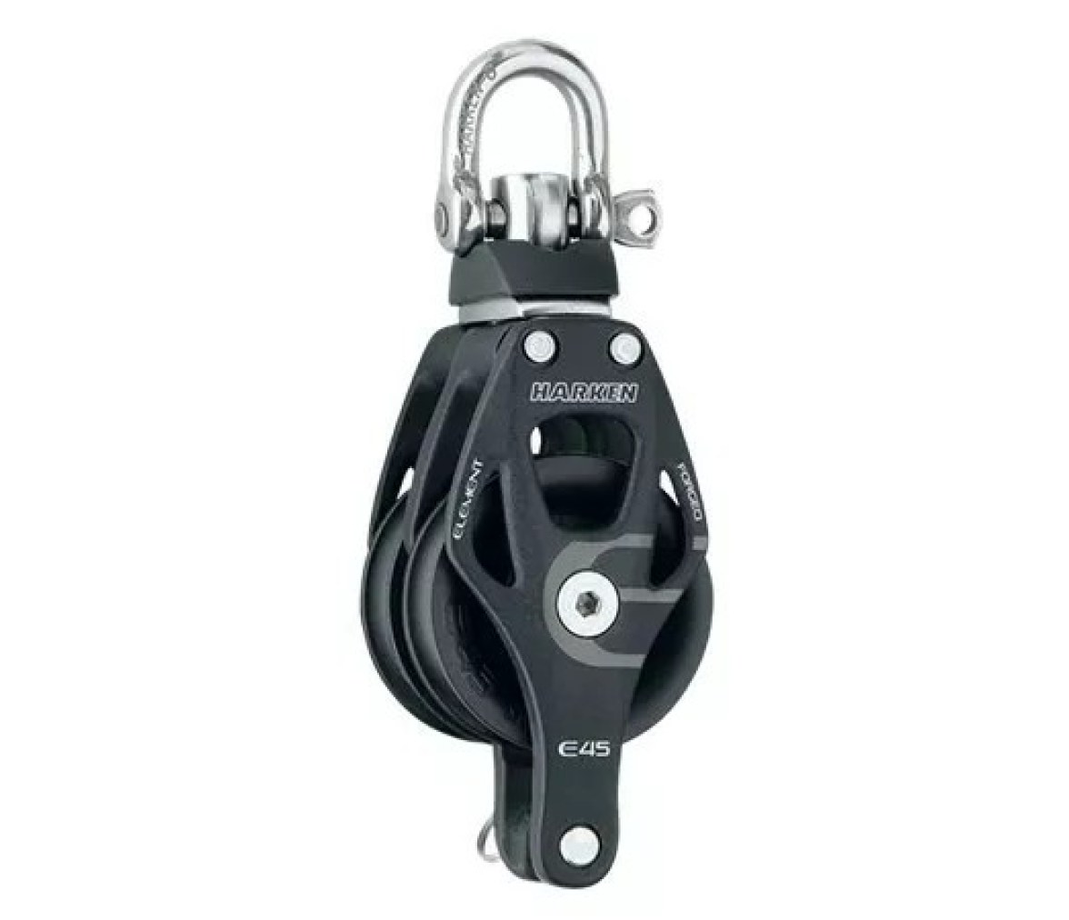 Harken 6239 Polea doble de aluminio de 45 mm con giratoria y gaza