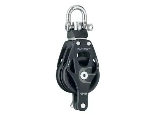 Harken 6239 Polea doble de aluminio de 45 mm con giratoria y gaza