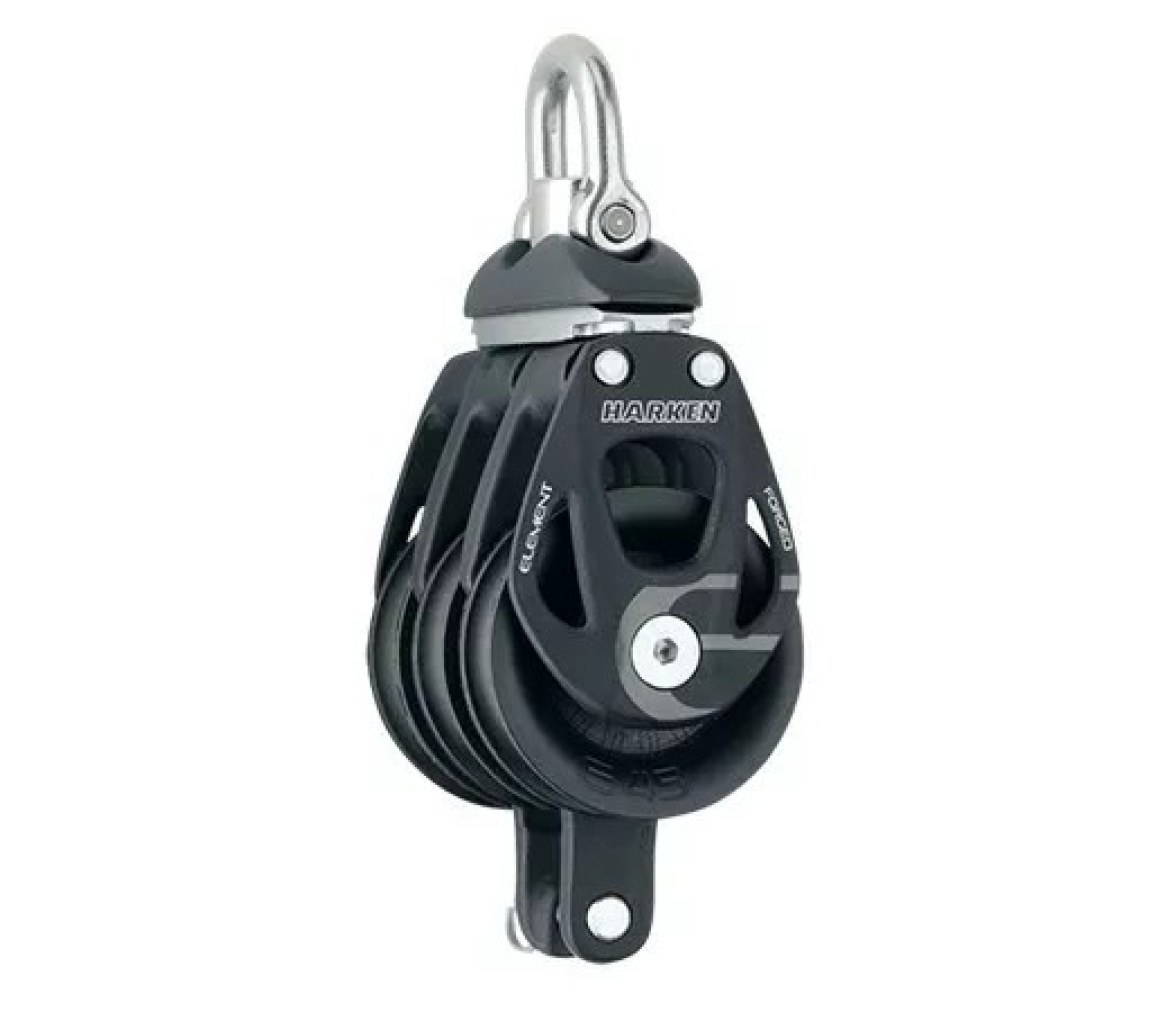 Harken 6241 Polea triple de aluminio 45 mm con giratoria y gaza