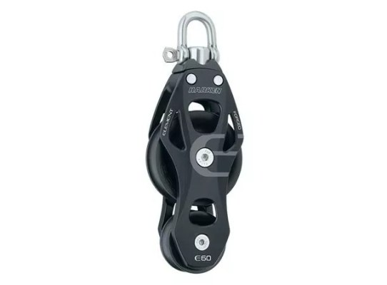 Harken 6262 Polea de violín de aluminio de 60 mm con giratoria