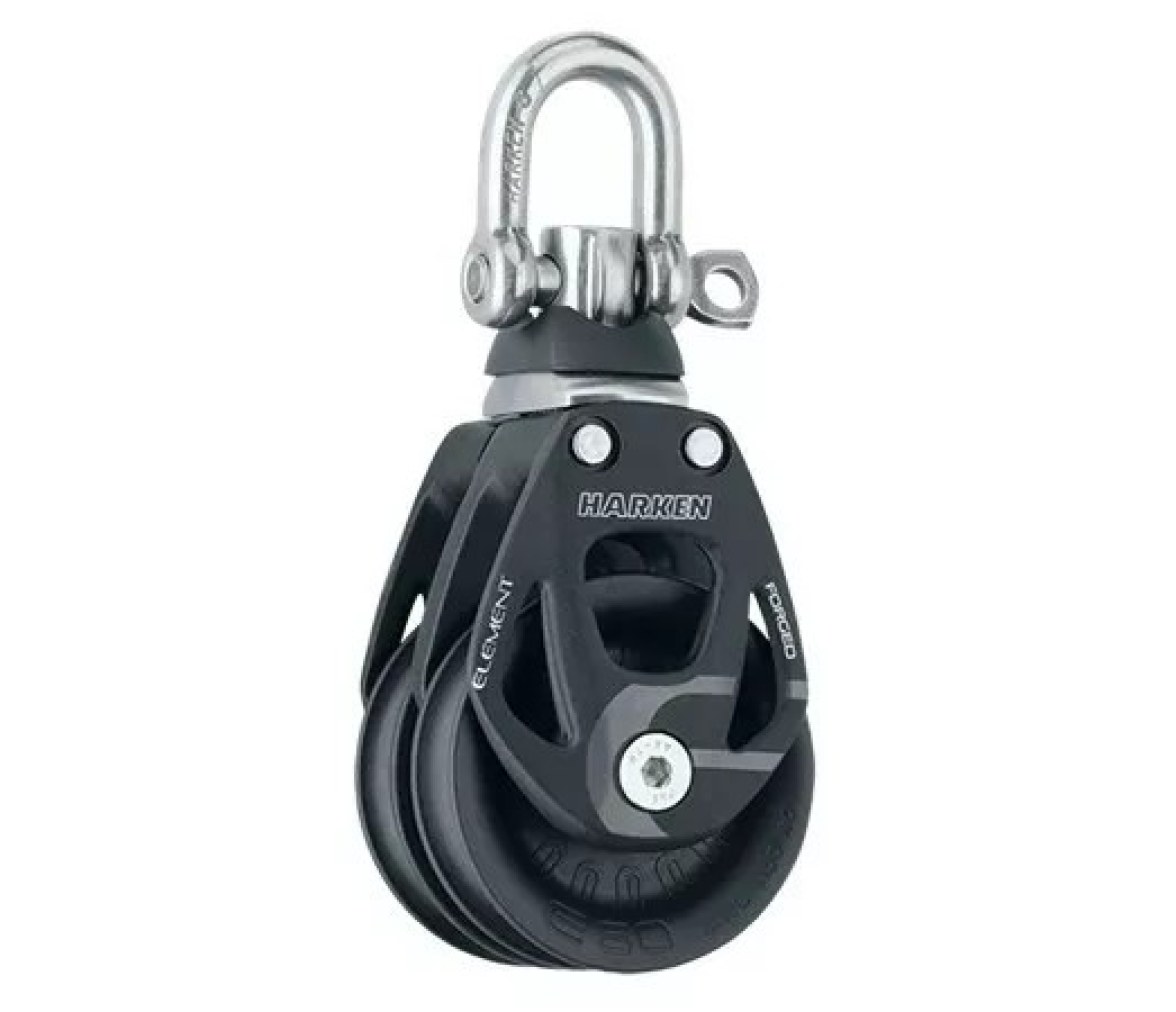 Harken 6269 Polea doble de aluminio 60 mm con giratoria