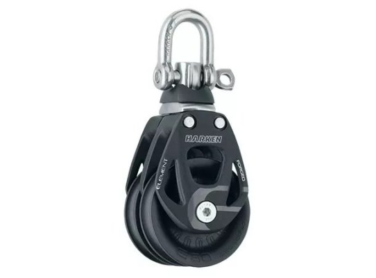 Harken 6269 Polea doble de aluminio 60 mm con giratoria