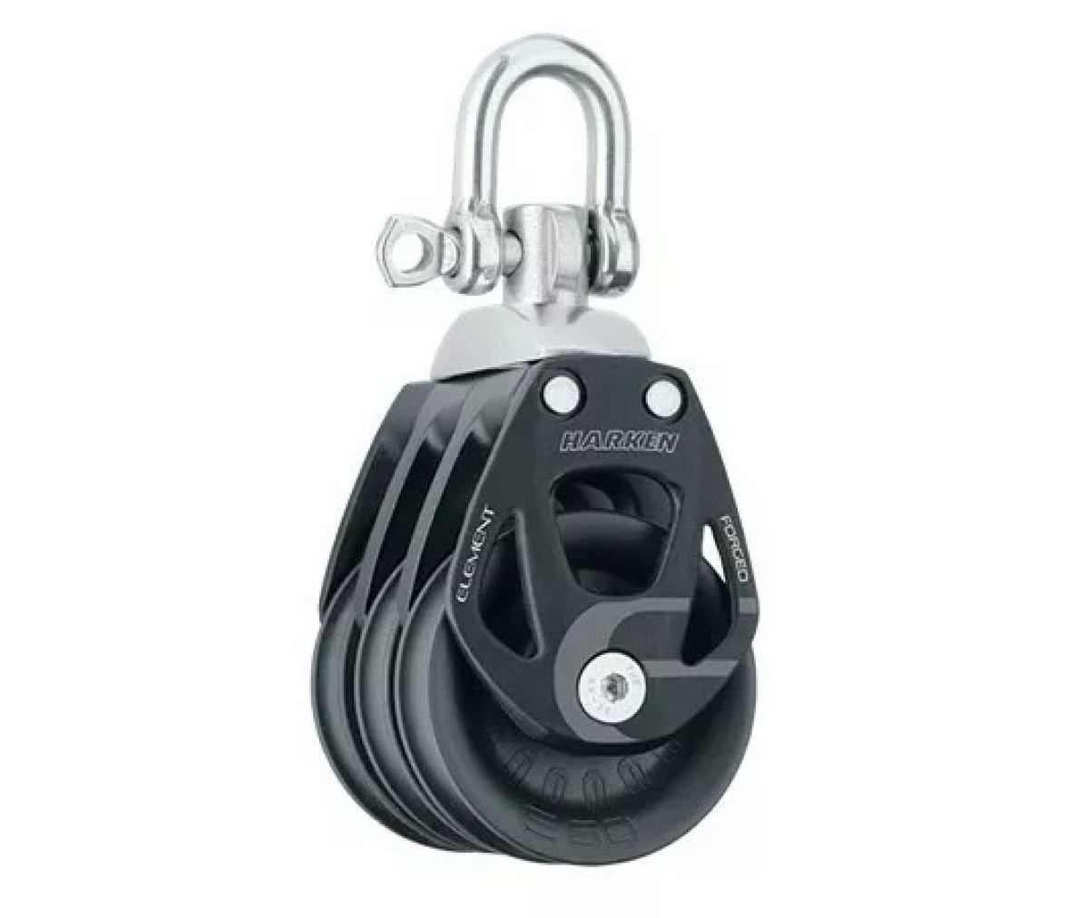 Harken 6272 Polea triple de aluminio 60 mm con giratoria