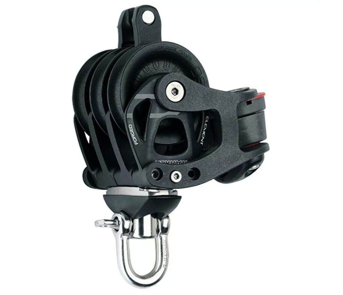 Harken 6275 Polea triple de 60 mm con roldana, gaza y mordaza de levas