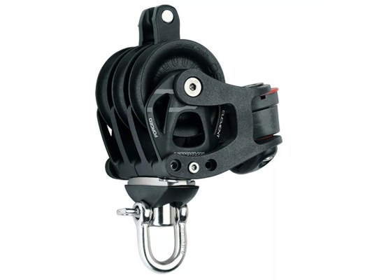 Harken 6275 Polea triple de 60 mm con roldana, gaza y mordaza de levas