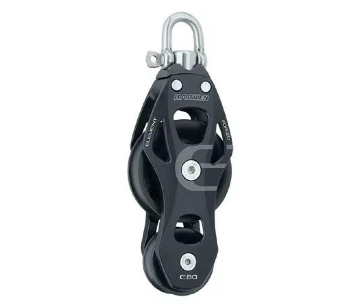 Harken 6292 Polea de violín de aluminio de 80 mm con roldana giratoria