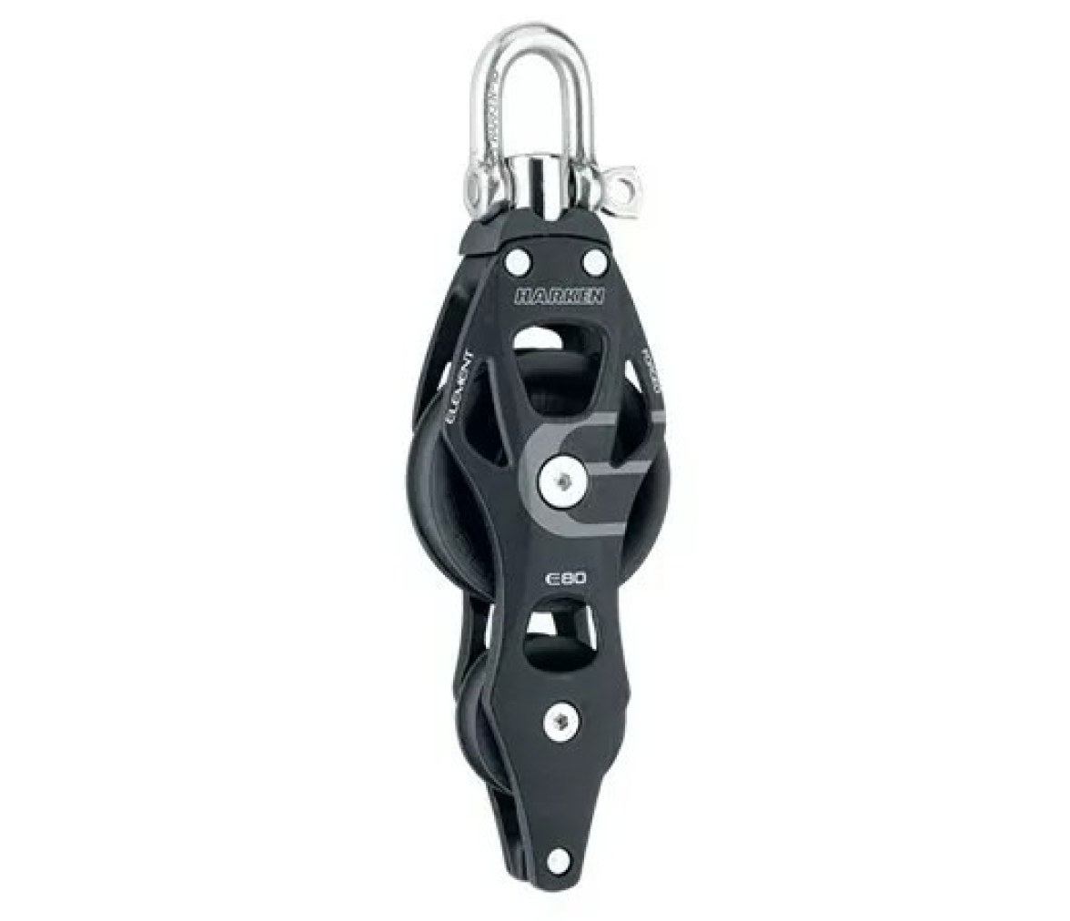 Harken 6293 Polea de violín de aluminio 80 mm con giratoria y gaza