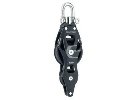 Harken 6293 Polea de violín de aluminio 80 mm con giratoria y gaza