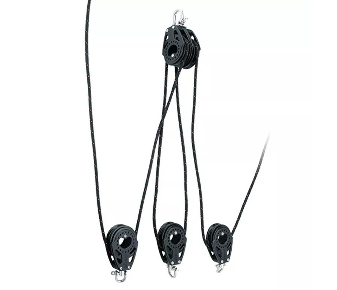 Harken 7509 Sistema de aparejo doble 4:1 de 75 mm