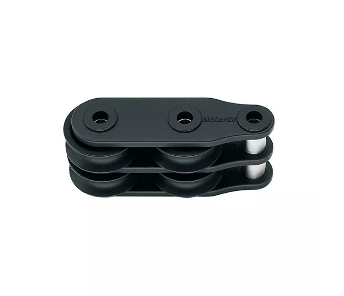 Harken 9016 Organizador de cubierta doble de 50 mm con 2 roldanas