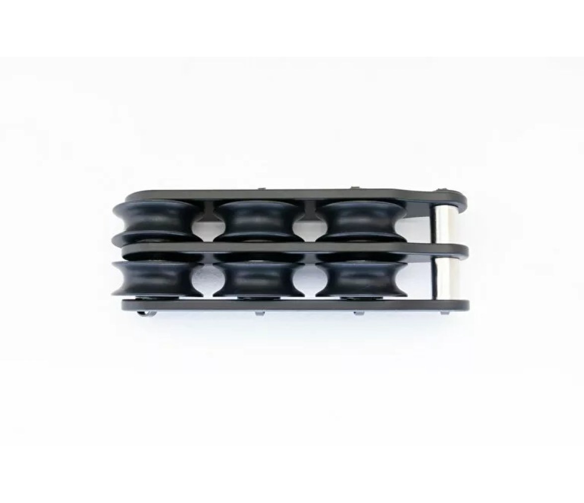 Harken 9017 Organizador de cubierta doble 50 mm con 3 roldanas