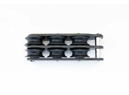 Harken 9017 Organizador de cubierta doble 50 mm con 3 roldanas