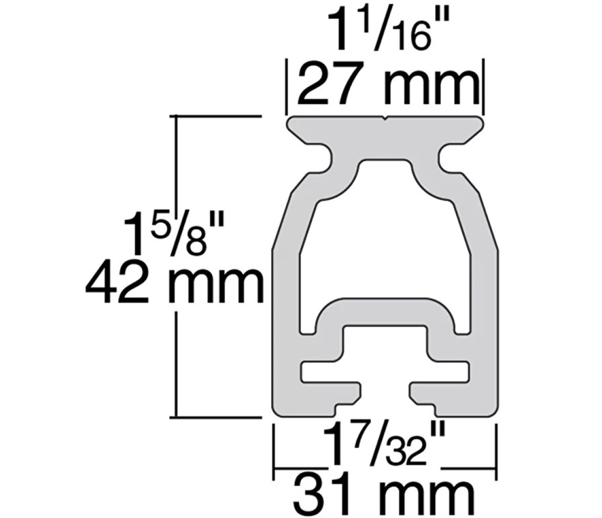 Harken R27HB.1.5M Carril de escota High-Beam 27 mm - 1,5 m