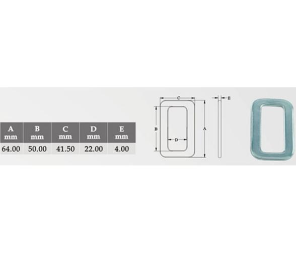 Hebilla Cuadrada Inox 316 Vinox