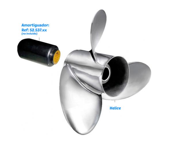 Helice Inox Solas Yamaha-Mercury-Suzuki-Tohatsu-Selva-Honda-Johnson 40-50-60 CV